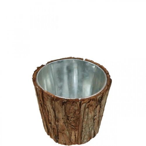 Floristik24 Plantenbak, bloempot hoog, boomschors decoratie Ø14cm H12.5cm