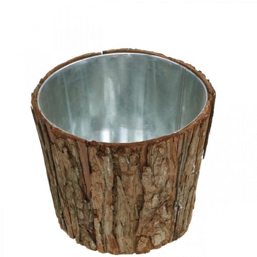 Floristik24 Plantenbak, bloempot hoog, boomschors decoratie Ø19cm H15.5cm