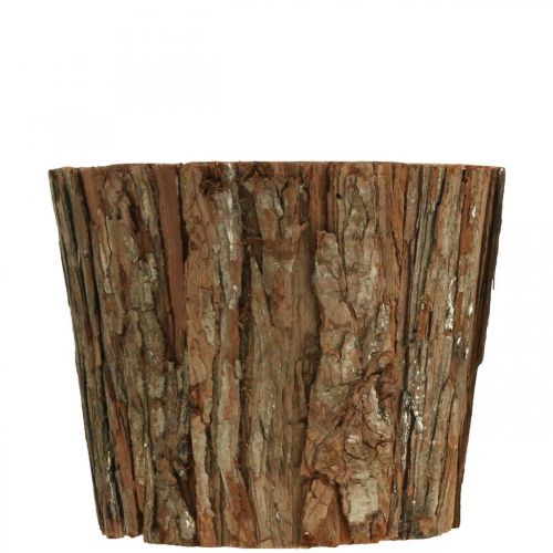 Floristik24 Plantenbak, bloempot hoog, boomschors decoratie Ø19cm H15.5cm