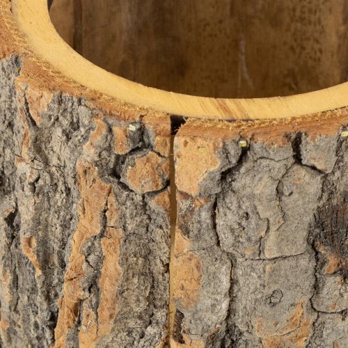 Artikel Bloempot hout schors plantenbak kabouter roest H24cm