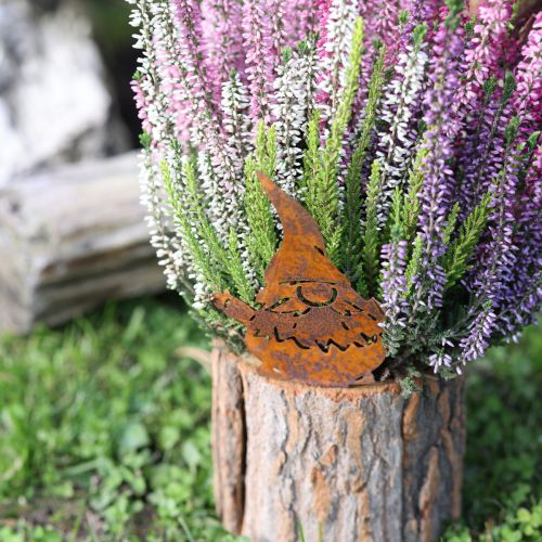 Artikel Bloempot hout schors plantenbak kabouter roest H24cm