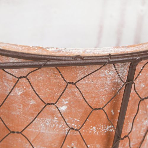 Artikel Bloempot keramiek draadmand bruin terracotta L38,5cm