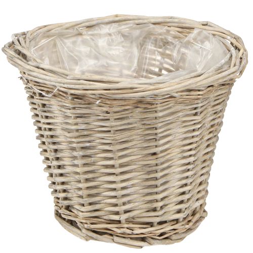 Floristik24 Bloempotmand wilg naturel grijs wit Ø20cm H16cm 2st