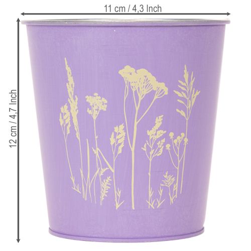 Ronde pastelkleurige bloempot met bloemenmotief voor kamerplanten, 12 cm, 3 stuks | Floristik24.nl