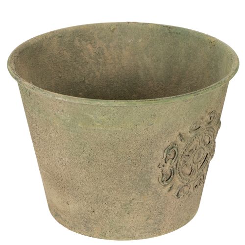 Artikel Metalen bloempot, groen, vintage, Ø22cm–13,5cm, set van 3