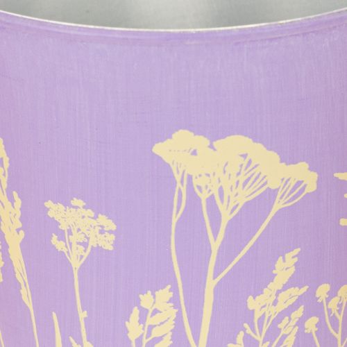 Metalen bloempotjes met bloemenpatroon in pasteltinten Ø10 cm - set van 3 | Floristik24.nl