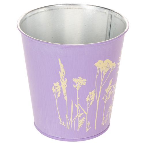 Metalen bloempotjes met bloemenpatroon in pasteltinten Ø10 cm - set van 3 | Floristik24.nl