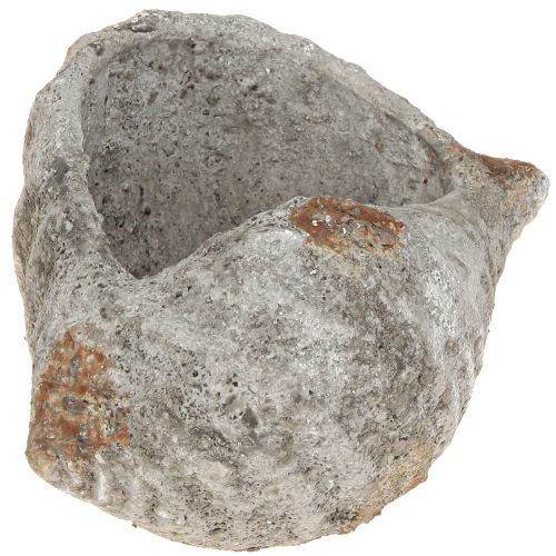 Bloempot schelpsteen antiek grijs maritiem 22×18×13cm