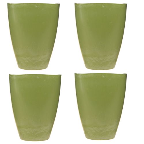 Artikel Orchideepot bloempot kunststof vaas groen H16,5cm 4st