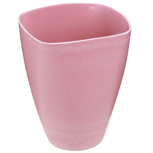 Artikel Bloempot kunststof vaas orchideeënpot roze H16,5cm 4st