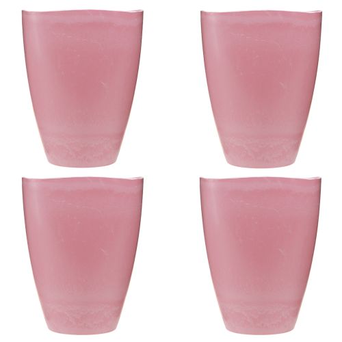 Artikel Bloempot kunststof vaas orchideeënpot roze H16,5cm 4st