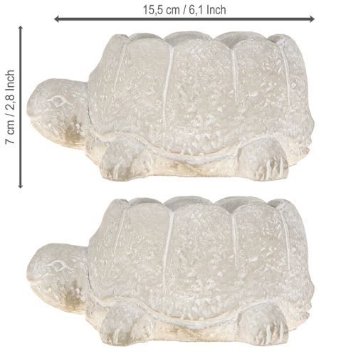 Artikel Bloempot schildpad beton decoratie grijswit 15,5cm 2 stuks