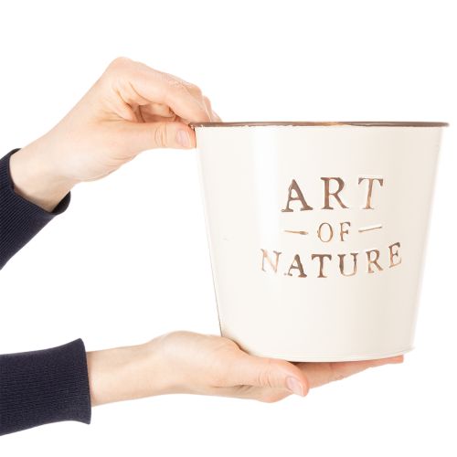 Artikel Zinken bloempot Art of Nature Crème Ø17,5cm H15cm