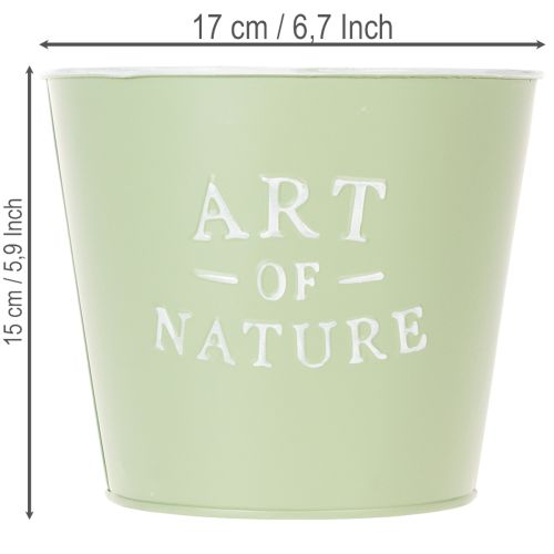 Artikel Zinken bloempot Art of Nature mintgroen Ø17,5cm H15cm