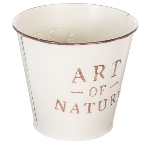 Zinken bloempot, crème, Ø15cm H13,5cm | Floristik24.nl