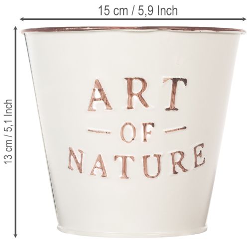 Zinken bloempot, crème, Ø15cm H13,5cm | Floristik24.nl