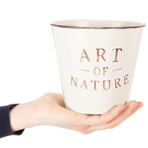 Artikel Zinken bloempot, crème, Ø15cm H13,5cm