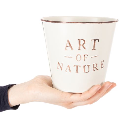Bloempot met natuurmotief en opschrift, decoratie voor vensterbank en woonkamer, 15 cm, 2 stuks | Floristik24.nl