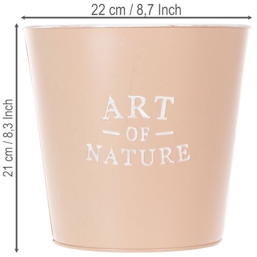 Artikel Zinken bloempot, metalen plantenbak, antieke roos, Ø22cm H21cm