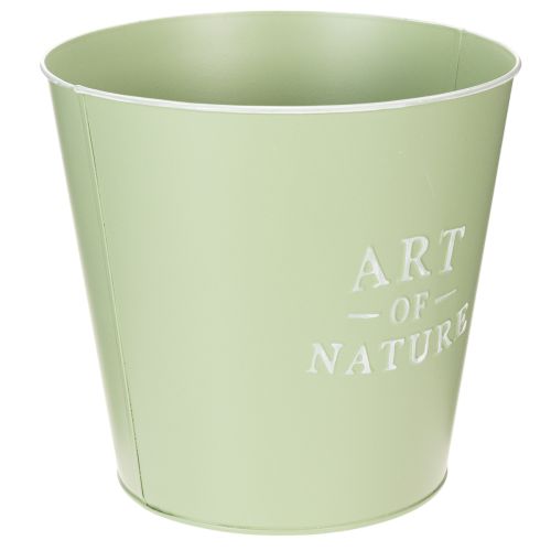 Artikel Zinken bloempot, metalen plantenbak, mintgroen, Ø22cm, H21cm