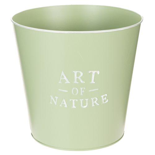 Artikel Zinken bloempot, metalen plantenbak, mintgroen, Ø22cm, H21cm