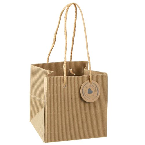 Artikel Bloempot van papier geribbeld met folie 12x12cm 8 st
