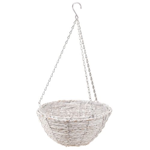 Artikel Bloempot hangend stro naturel wit Ø28cm H15cm 2st