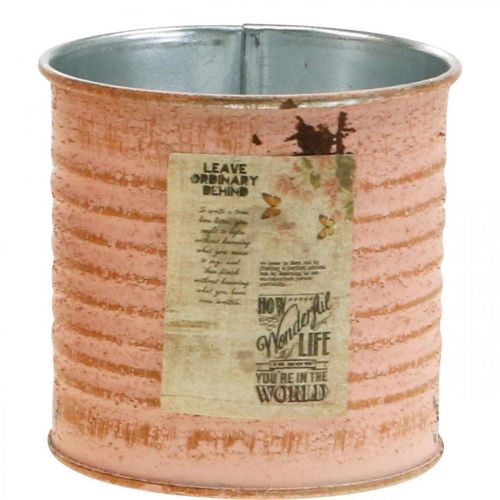 Artikel Bloempot sierblik zalm metalen kruidenblik Ø8cm H7.5cm