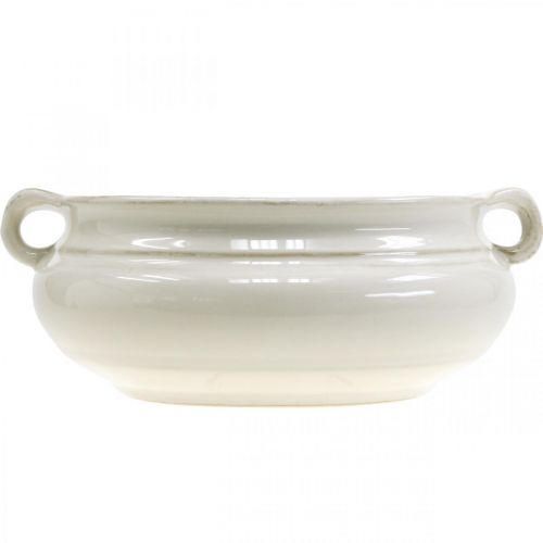 Floristik24 Bloempot met Handvat Planter Keramische Bloempot Wit Ø22cm
