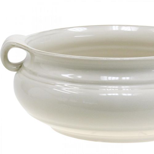 Floristik24 Bloempot met handvat cachepot keramiek plantenpot wit Ø26,5cm