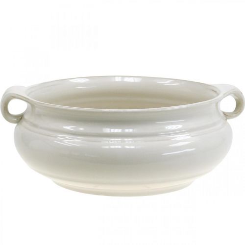 Floristik24 Bloempot met handvat cachepot keramiek plantenpot wit Ø26,5cm