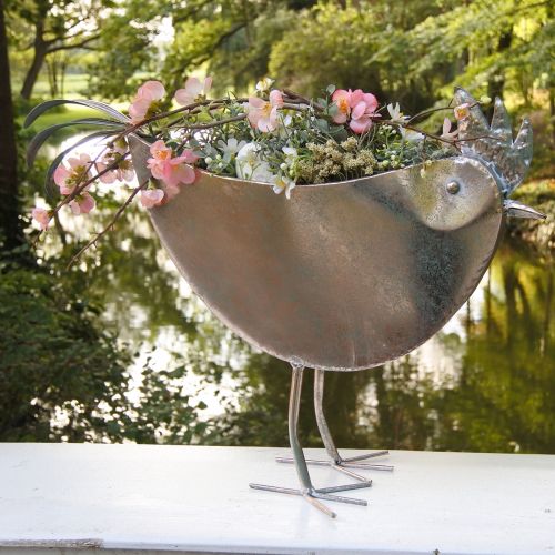 Artikel Bloempot Kip Metaal Vogel Metallic Rosé 51×16×37cm