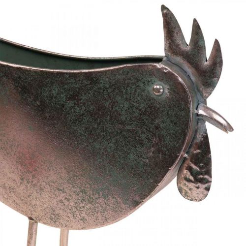 Artikel Bloempot Kip Metaal Vogel Metallic Rosé 51×16×37cm