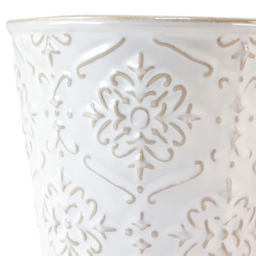 Floristik24 Bloempot keramiek plantenbak wit crème beige Ø13,5cm 2 st