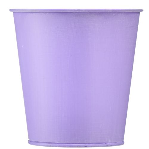 Artikel Bloempot metalen plantenbak paarse bloemen Ø10cm H10,5cm