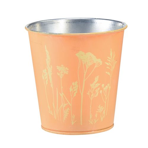 Artikel Bloempot metalen plantenbak perzikgeel Ø11,5cm H11,5cm