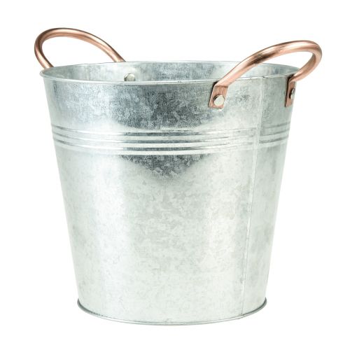 Floristik24 Bloempot met handvatten metalen emmer Ø14cm H13,5cm