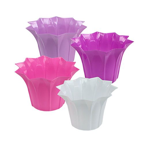 Floristik24 Plastic pot kleurrijk Ø15cm H10cm 10st