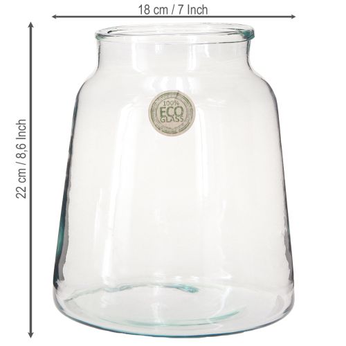Artikel Bloemenvaas glas helder glas vaas tafeldecoratie Ø18cm H22cm