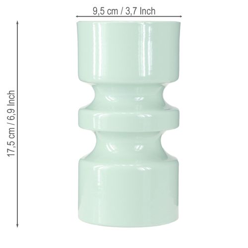 Artikel Bloemenvaas Metaal in Mintgroen Emaille Ø9cm H17.5cm