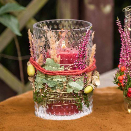 Floristik24 Bloemenvaas, glazen vaas, kaarsglas, glazen lantaarn Ø11.5cm H18.5cm