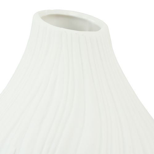 Artikel Bloemenvaas keramiek uivorm wit Ø13cm H13,5cm 2st