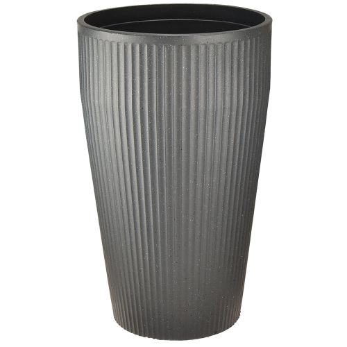 Floristik24 Staande vaas kunststof plantenbak antraciet Ø28cm H46,5cm
