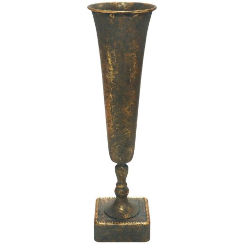 Floristik24 Vloervaas metaal goudgrijze vaas antieke look Ø15,5cm H57cm