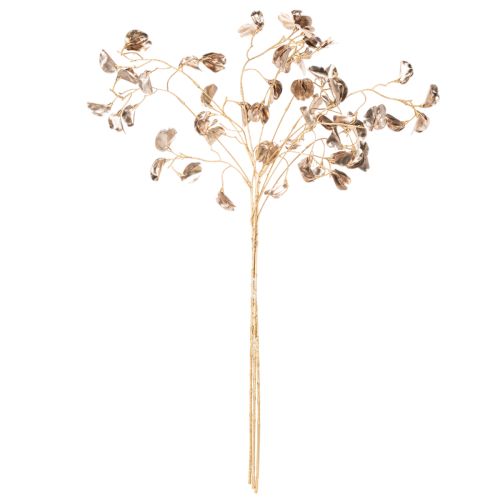 Kunstplant met bonenbloesemtak in metallic design voor Kerstmis, 80 cm, 3 stuks | Floristik24.nl