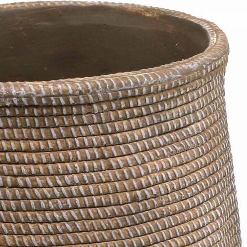 Floristik24 Boho bloempot keramiek groot gevlochten look Ø21.5cm H24cm