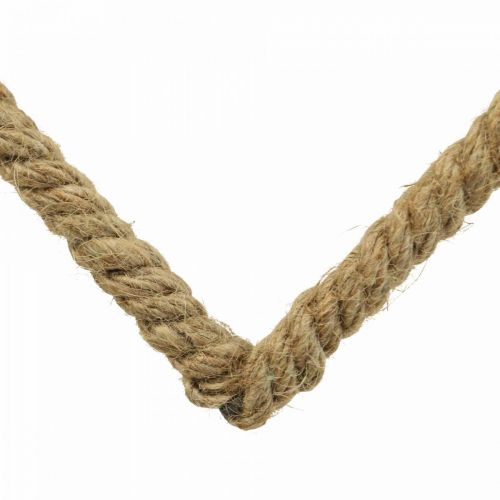Boho stijl, hart metalen ring decoratieve ring jute lint B23cm 4st