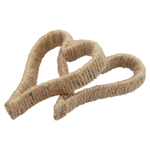 Floristik24 Boho-stijl hart metalen ring decoratieve ring jute lint 11cm 6st