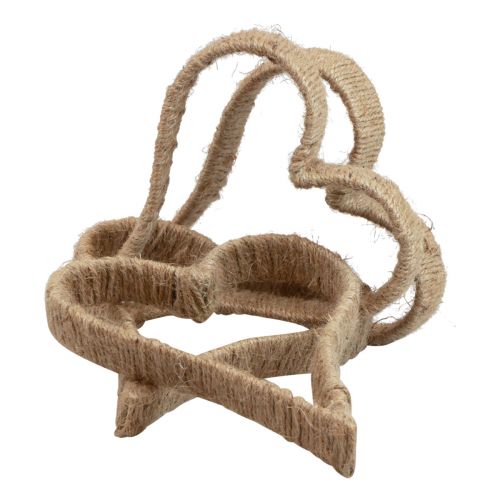 Floristik24 Boho-stijl, hart metalen ring decoratieve ring jute lint 20cm 4st