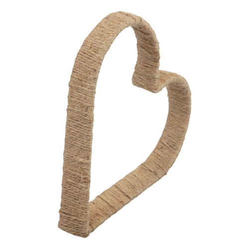 Artikel Boho stijl, hart metalen ring decoratie jute lint 30cm